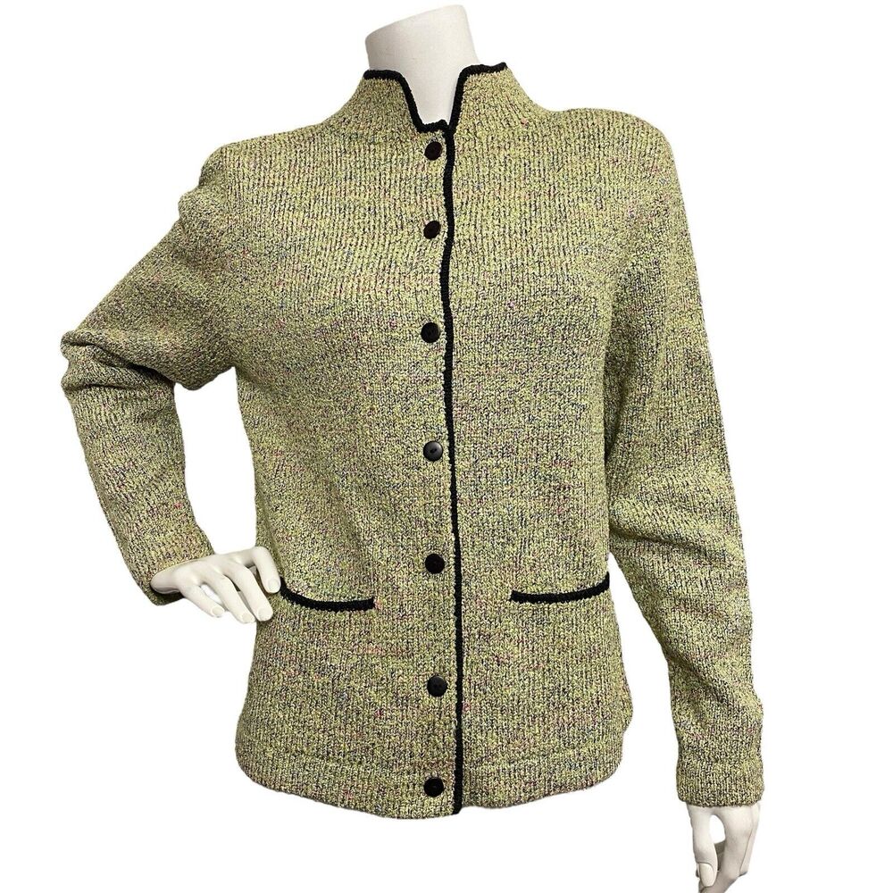 South Cotton Hand Loomed Medium Light Chunk Heavyweight Knit Cardigan Sweater